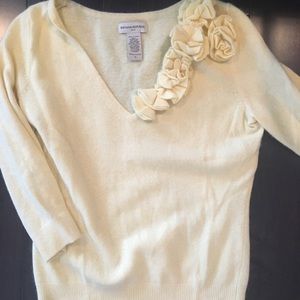 Banana republic wool rosette yellow sweater
